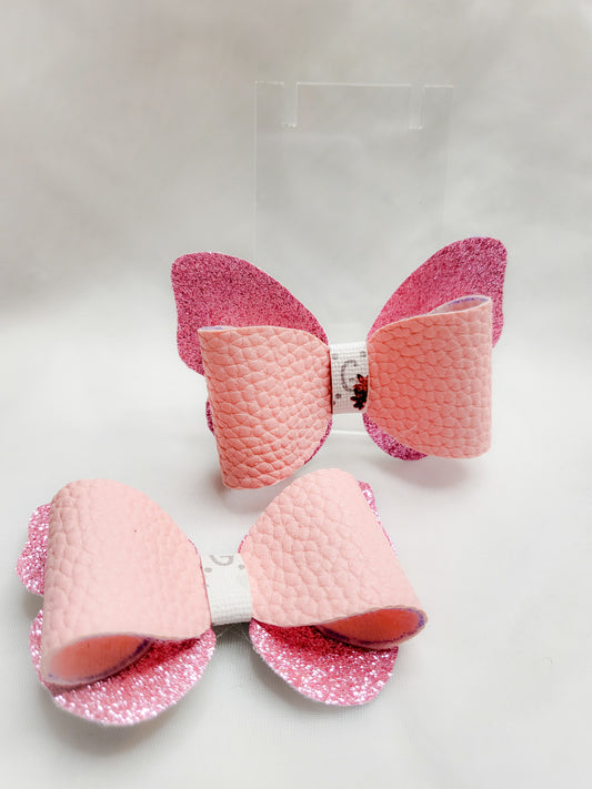 Glitter Pink Butterfly hairbow